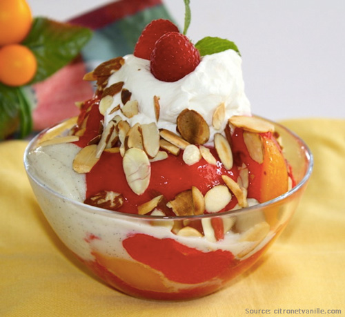 Peach Melba Ice Cream