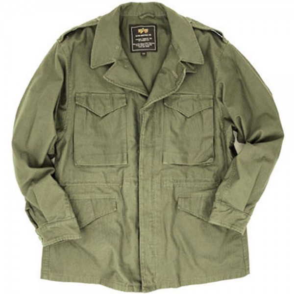 Olive Mens Woven M-43 Field Jacket By Alpha Industries